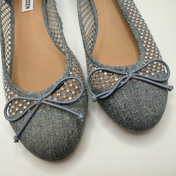 Steve Madden Women’s Cherish Mesh Rhinestone Block-Heel Ballet Flats Sz 9.5M - Picture 4 of 12